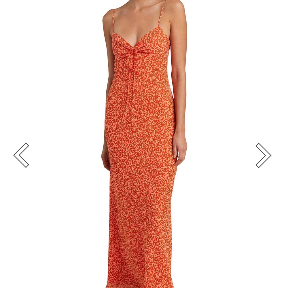 Bec + Bridge Cheri Orange Tie Front Maxi Dress